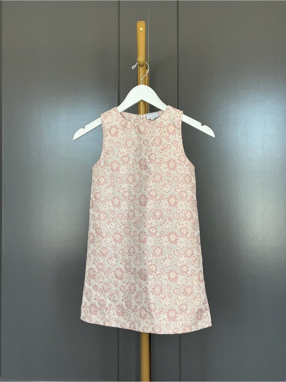 Little English Classic Shift Dress Rosewood Jacquard Size 8
